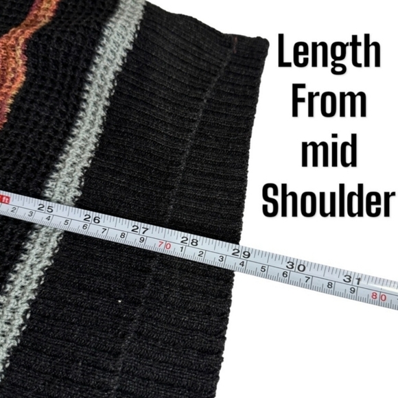 American Eagle striped 4 button henley cotton knit oversized sweater top medium - Picture 9 of 13